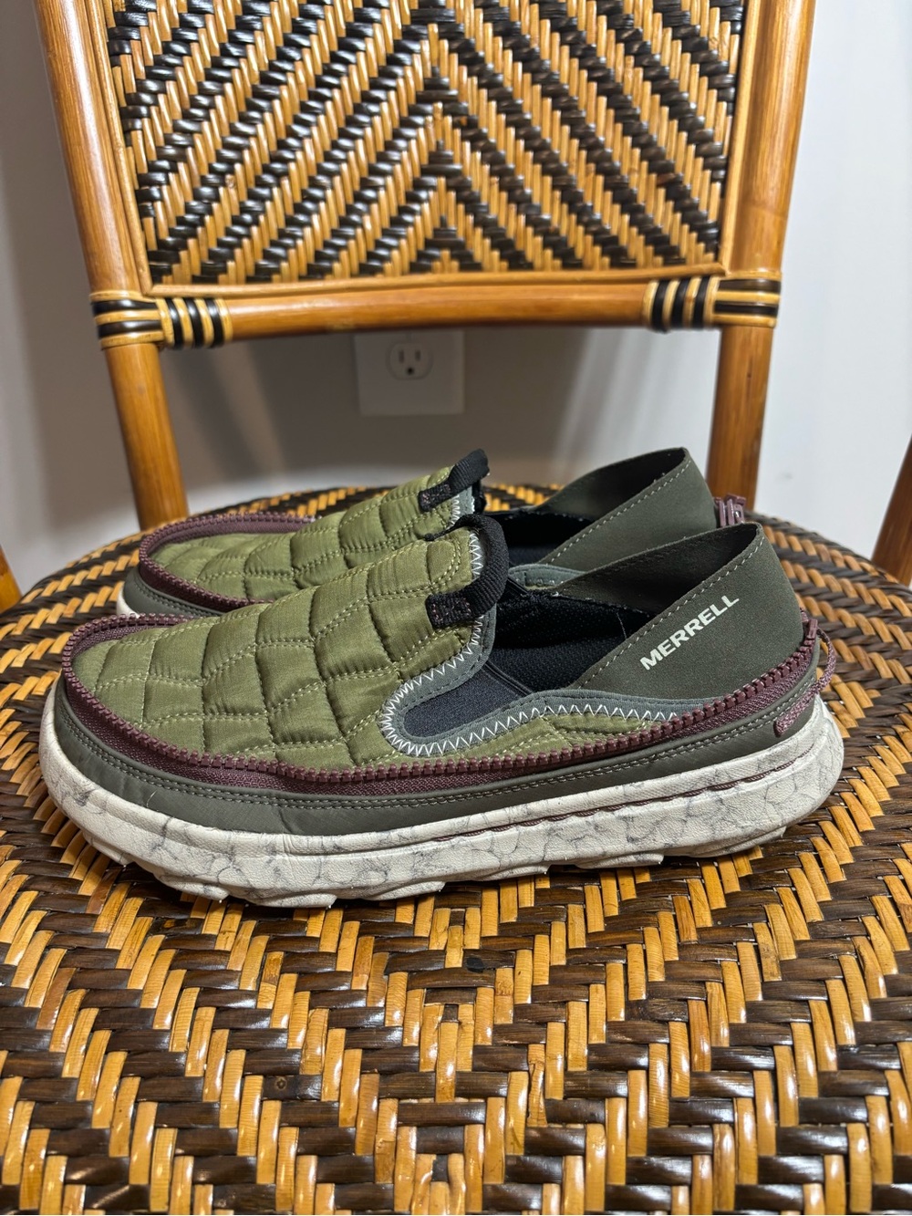 Merrell Wmns Hut Moc 2 Packable 'Avocado' Size 9 Hiking Outdoors